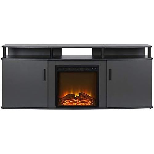  Beaumont Lane Electric Electric Fireplace Heater TV Console for TVs up to 70 in Gray