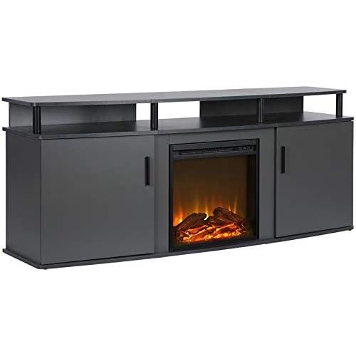  Beaumont Lane Electric Electric Fireplace Heater TV Console for TVs up to 70 in Gray