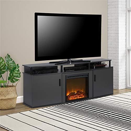  Beaumont Lane Electric Electric Fireplace Heater TV Console for TVs up to 70 in Gray