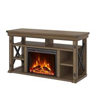 Beaumont Lane Wildwood Electric Fireplace Heater TV Stand Console up to 60 in Rustic Gray