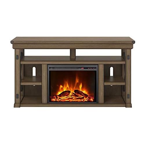  Beaumont Lane Wildwood Electric Fireplace Heater TV Stand Console up to 60 in Rustic Gray