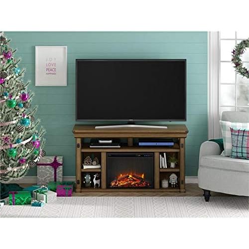  Beaumont Lane Wildwood Electric Fireplace Heater TV Stand Console up to 60 in Rustic Gray
