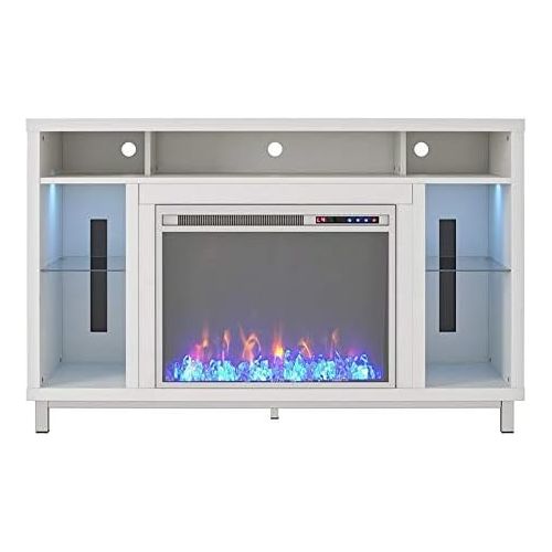  Beaumont Lane Electric Fireplace Heater TV Stand Console up to 48 in White