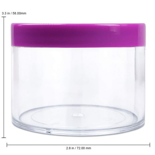  Beauticom 4 oz. (120g /120ML) (Quantity: 216 Packs) Thick Wall Round Leak Proof Clear Acrylic Jars with PURPLE Lids for Beauty, Cream, Cosmetics, Salves, Scrubs