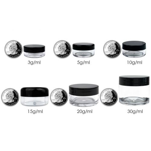  (Quantity: 500 Pcs) Beauticom 3G/3ML Round Clear Jars with White Lids for Beads, Gems, Glitter, Charms, Small Arts and Crafts Items - BPA Free
