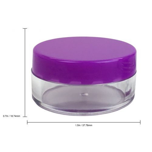  (Quantity: 1000 Pieces) Beauticom 10G/10ML Round Clear Jar with Purple Lids for Pills, Medication, Ointments and Other Beauty and Health Aids - BPA Free