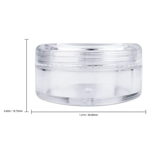  (Quantity: 500 Pieces) Beauticom 5G/5ML Round Clear Jars with Screw Cap Lids for Cosmetics, Medication, Lab and Field Research Samples, Beauty and Health Aids - BPA Free