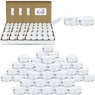 (500 Pcs) Beauticom 5G/5ML Round Clear Jars with White Lids for Pills, Medication, Ointments and Other Beauty and Health Aids - BPA Free
