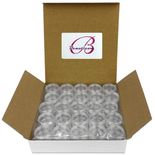  (2000 Pcs) Beauticom 5G/5ML Round Clear Jars with Screw Cap Lids for Cosmetics, Medication, Lab and Field Research Samples, Beauty and Health Aids - BPA Free