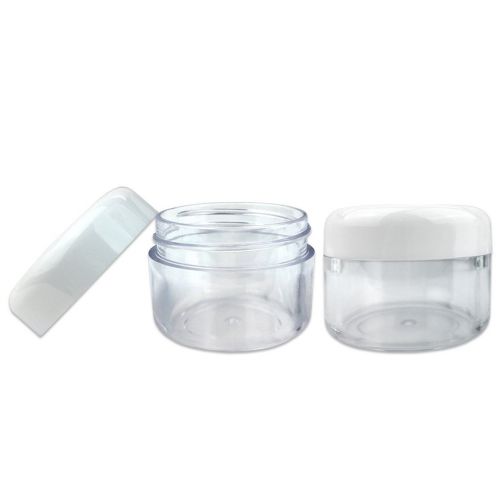  Beauticom 900 Pieces 30 Gram 30 ML (1 Oz) Clear Empty Refillable Round Jars with WHITE Screw Cap Lid for Powder Eye Shadow Makeup Cosmetic Beauty Travel Samples - BPA Free