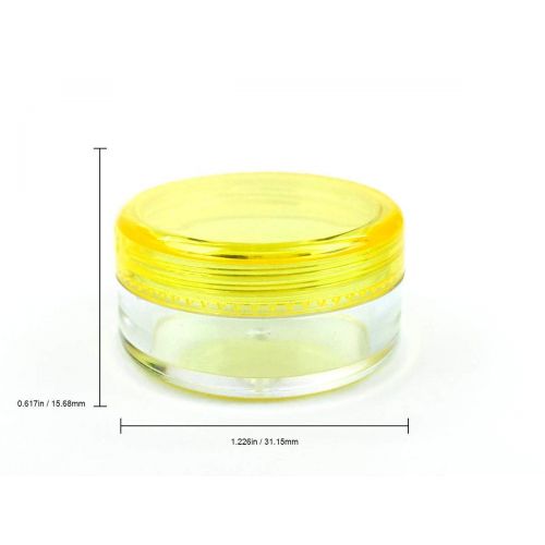  Beauticom 400 Pieces 5G/5ML Empty Round Container Jars with MultiColor Lids for Makeup Cosmetic Samples, Small Jewelry, Beads, Nail Charms and Accessories