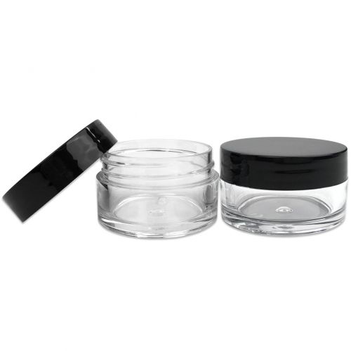  Beauticom 120 Pieces 20G/20ML Round Clear Jars with BLACK Lids for Lotion, Creams, Toners, Lip Balms, Makeup Samples - BPA Free