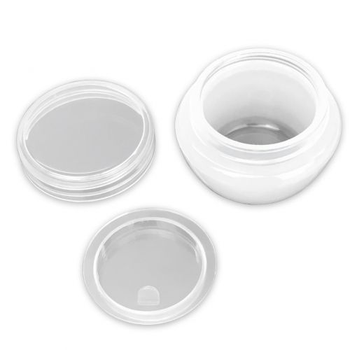  Beauticom 72 Pieces 30G/30ML (1 Oz) White Frosted Container Jars with Inner Liner for Small Jewelry, Beads, Charms, Rhinestones, Nail Accessories - BPA Free