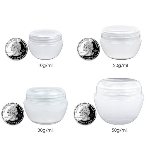  Beauticom 72 Pieces 30G/30ML (1 Oz) White Frosted Container Jars with Inner Liner for Small Jewelry, Beads, Charms, Rhinestones, Nail Accessories - BPA Free
