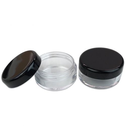  Beauticom 5G/5ML Round Clear Jars with Black Lids for Acrylic Powder, Rhinestones, Charms and Other Nail Accessories - BPA Free (Quantity: 500pcs)