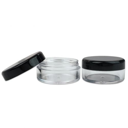  Beauticom 5G/5ML Round Clear Jars with Black Lids for Acrylic Powder, Rhinestones, Charms and Other Nail Accessories - BPA Free (Quantity: 500pcs)