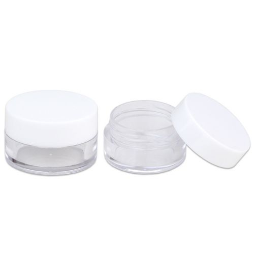  2400 Jars - Beauticom High-Graded 5 Grams/5 mL BPA Free Thick Clear Acrylic 100% NO LEAK Plastic Jars empty Container White Lid for Cosmetic, Lip Balm, Beads, Creams, Lotion, Liqui