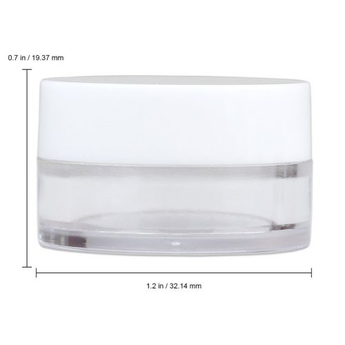  2400 Jars - Beauticom High-Graded 5 Grams/5 mL BPA Free Thick Clear Acrylic 100% NO LEAK Plastic Jars empty Container White Lid for Cosmetic, Lip Balm, Beads, Creams, Lotion, Liqui