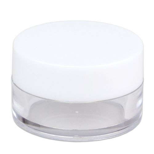  2400 Jars - Beauticom High-Graded 5 Grams/5 mL BPA Free Thick Clear Acrylic 100% NO LEAK Plastic Jars empty Container White Lid for Cosmetic, Lip Balm, Beads, Creams, Lotion, Liqui