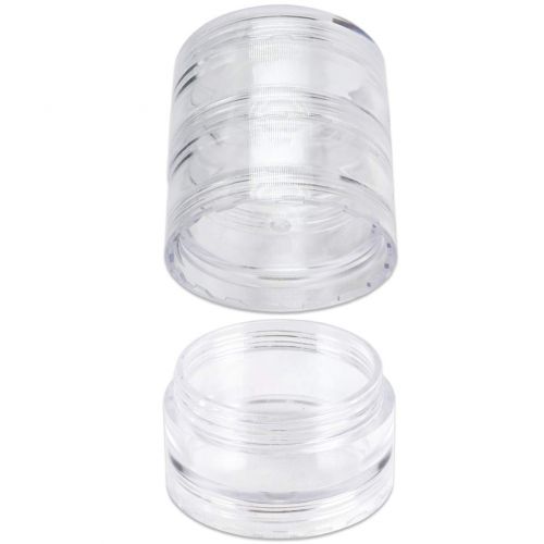  Beauticom 144 Pack(864 Pieces) 10G/10ML Round Transparent Stackable Plastic Storage Jar with Clear Lid for Jewelry, Findings, Pins, Small and Loose Items