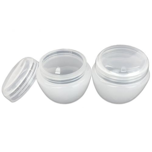  Beauticom 72 Pieces 50G/50ML White Frosted Container Jars with Inner Liner for Small Jewelry, Beads, Charms, Rhinestones, Nail Accessories - BPA Free