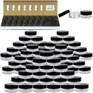 Beauticom 3G/3ML Round Clear Jars with Black Lids for Small Jewelry, Holding/Mixing Paints, Art Accessories and Other Craft Supplies - BPA Free (Quantity: 1000pcs)