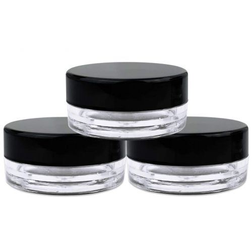  Beauticom 3G/3ML Round Clear Jars with Black Lids for Small Jewelry, Holding/Mixing Paints, Art Accessories and Other Craft Supplies - BPA Free (Quantity: 1000pcs)