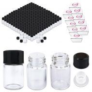 360 Packs Beauticom 2ML Clear Glass Vial for Essential Oils, Aromatherapy, Fragrance, Serums, Spritzes, with Orifice Reducer and Dropper Top