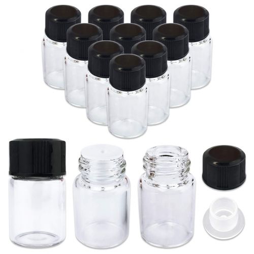  360 Packs Beauticom 2ML Clear Glass Vial for Essential Oils, Aromatherapy, Fragrance, Serums, Spritzes, with Orifice Reducer and Dropper Top