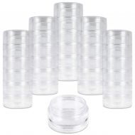 Beauticom 10G/10ML Stackable Round Transparent Plastic Jars for Herbs, Spices, Tea Leaves, Cooking Oils (18 Columns (108 Pieces))