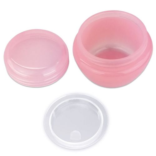  Beauticom 72 Pieces 30G/30ML (1 Oz) Pink Frosted Container Jars with Inner Liner for Small Jewelry, Beads, Charms, Rhinestones, Nail Accessories - BPA Free