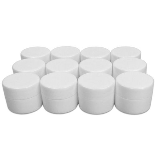  Beauticom 300 Pieces 7G/7ML (0.25oz) WHITE Sturdy Thick Double Wall Plastic Container Jar with Foam Lined Lid for Lotion, Creams, Toners, Lip Balms, Makeup Samples - BPA Free