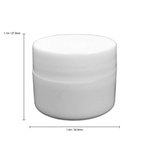  Beauticom 300 Pieces 7G/7ML (0.25oz) WHITE Sturdy Thick Double Wall Plastic Container Jar with Foam Lined Lid for Lotion, Creams, Toners, Lip Balms, Makeup Samples - BPA Free