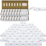 (Quantity: 2000 Pcs) Beauticom 3G/3ML Round Clear Jars with White Lids for Powdered Eyeshadow, Mineralized Makeup, Cosmetic Samples - BPA Free