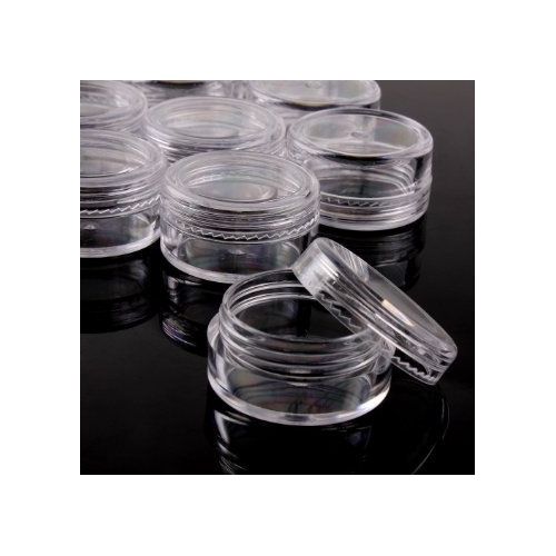  Beauticom 3G/3ML Clear Round Clear Jars with Screw Cap Lids for Jams, Honey, Cooking Oils, Herbs and Spices - BPA Free (Quantity: 1000pcs)