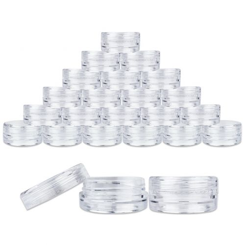  Beauticom 3G/3ML Clear Round Clear Jars with Screw Cap Lids for Jams, Honey, Cooking Oils, Herbs and Spices - BPA Free (Quantity: 1000pcs)