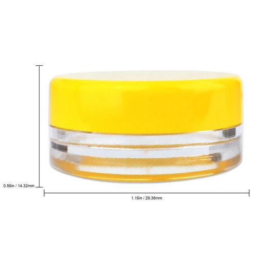  Beauticom 3 Gram / 3 ML (Quantity: 1000 Pieces) Round Acrylic Small Sample Jar Containers with Yellow Lids for Makeup Beauty Cosmetics Lotion Salves Scrubs Ointments