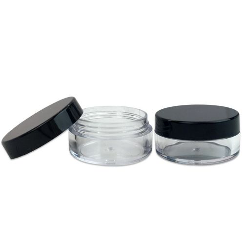  (Quantity: 600 Pieces) Beauticom 10G/10ML Round Clear Jars with Black Lids for Herbs, Spices, Loose Leaf Teas, Coffee and Other Foods - BPA Free