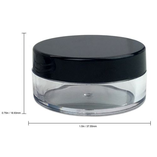  (Quantity: 600 Pieces) Beauticom 10G/10ML Round Clear Jars with Black Lids for Herbs, Spices, Loose Leaf Teas, Coffee and Other Foods - BPA Free