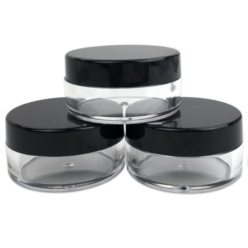  (Quantity: 1000 Pieces) Beauticom 10G/10ML Round Clear Jars with Black Lids for Cosmetics, Medication, Lab and Field Research Samples, Beauty and Health Aids - BPA Free