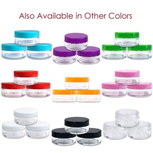  (Quantity: 1000 Pieces) Beauticom 10G/10ML Round Clear Jars with Black Lids for Cosmetics, Medication, Lab and Field Research Samples, Beauty and Health Aids - BPA Free