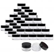 600 Jars - Beauticom High-Graded 5 Grams/5 mL BPA Free Thick Clear Acrylic 100% NO LEAK Plastic Jars empty Container Black Lid for Cosmetic, Lip Balm, Beads, Creams, Lotion, Liquid