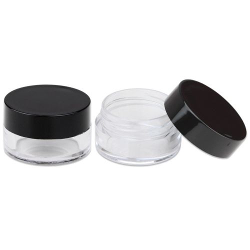  600 Jars - Beauticom High-Graded 5 Grams/5 mL BPA Free Thick Clear Acrylic 100% NO LEAK Plastic Jars empty Container Black Lid for Cosmetic, Lip Balm, Beads, Creams, Lotion, Liquid