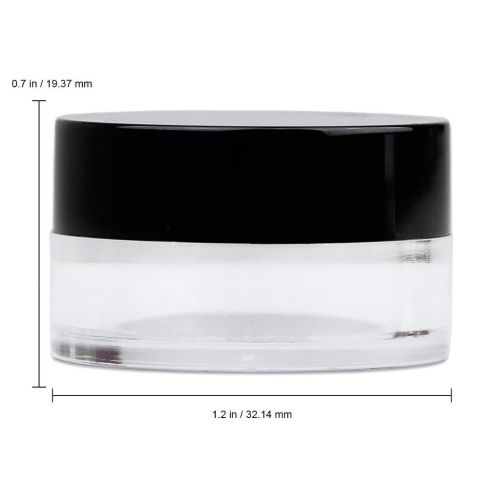  600 Jars - Beauticom High-Graded 5 Grams/5 mL BPA Free Thick Clear Acrylic 100% NO LEAK Plastic Jars empty Container Black Lid for Cosmetic, Lip Balm, Beads, Creams, Lotion, Liquid