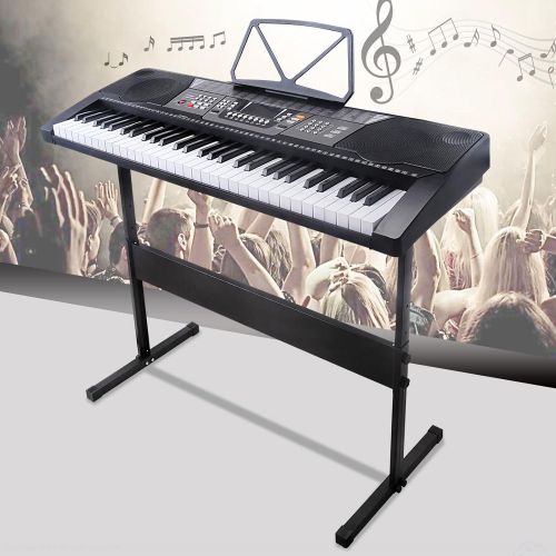  Beautifulwoman Electric digital piano organ with stand black music electronic keyboard 61 key