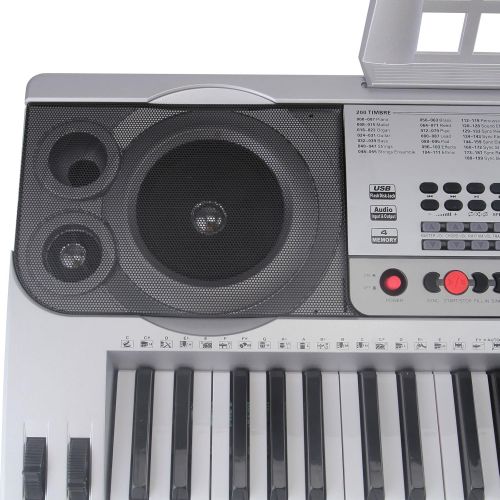  Beautifulwoman Keyboard electric piano organ with stand silver 61 key music digital electronic