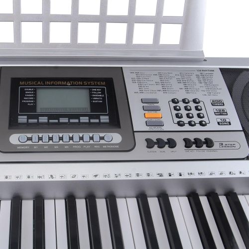  Beautifulwoman Keyboard electric piano organ with stand silver 61 key music digital electronic
