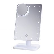 Beautify Beauties Lighted Makeup Mirror Makeup and Vanity Mirror - LED Operated (White) with Detachable 10X Magnifying Mirror