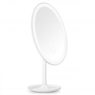 Beautural Oval Lighted Vanity Makeup Mirror with Rechargeable Natural White LED Daylight, Detachable/Storage Base, 3 Modes Touch Control, 360°Rotation and 1x Magnification Mirror