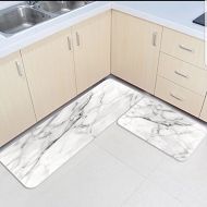 Beauty Decor Marble 2 Piece Non-Slip Doormat Kitchen Mat Shower Rugs Living Room Floor Mats Set Fractured Lines Ceramic Style, 16.7x23.6+15.7x47.2